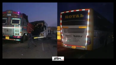 बलौदाबाजार के सिमगा में यात्री बस और खड़े ट्रक के बीच सड़क हादसा
